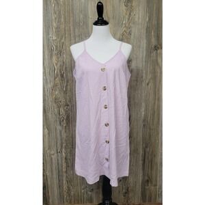 Purple casual button Dress large